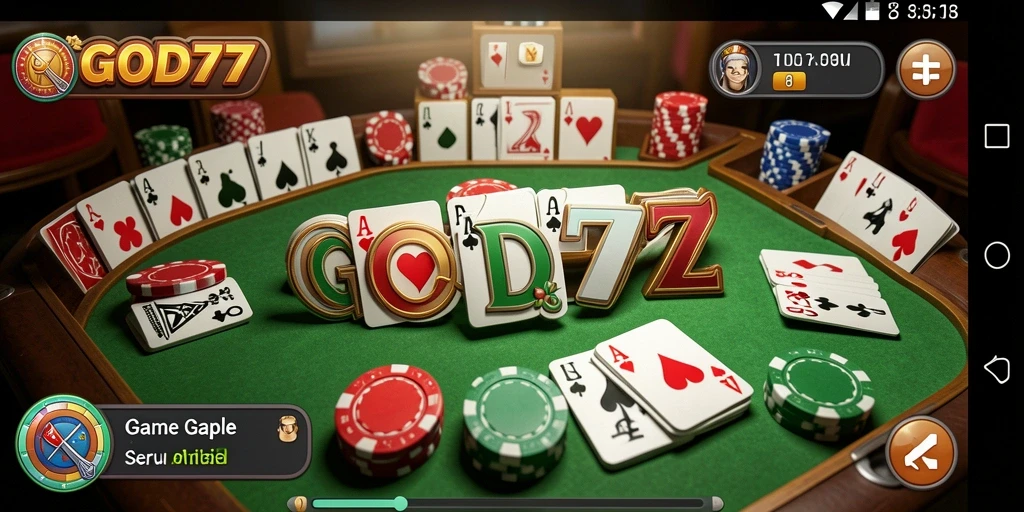 Tampilan gameplay Gaple GOD77 yang menarik dan interaktif.