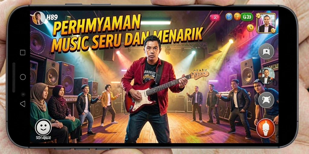 Tampilan gameplay H89 yang menarik dengan berbagai pilihan lagu.