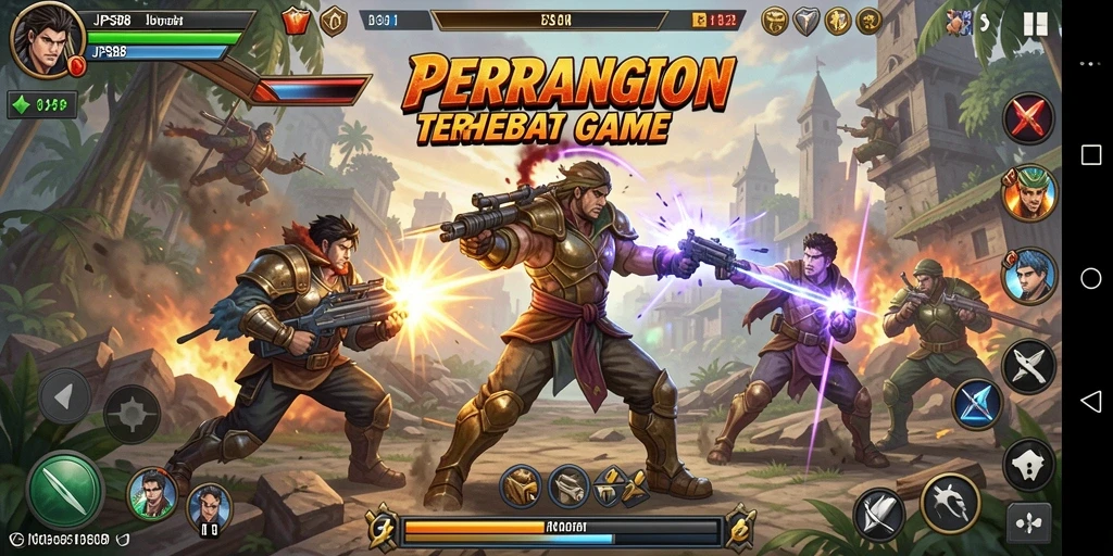 Tangkapan layar gameplay JPS88 menampilkan pertarungan mendebarkan antara karakter.