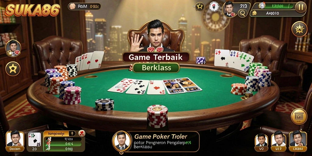 Tampilan gameplay yang menegangkan dalam game Poker SUKA86.