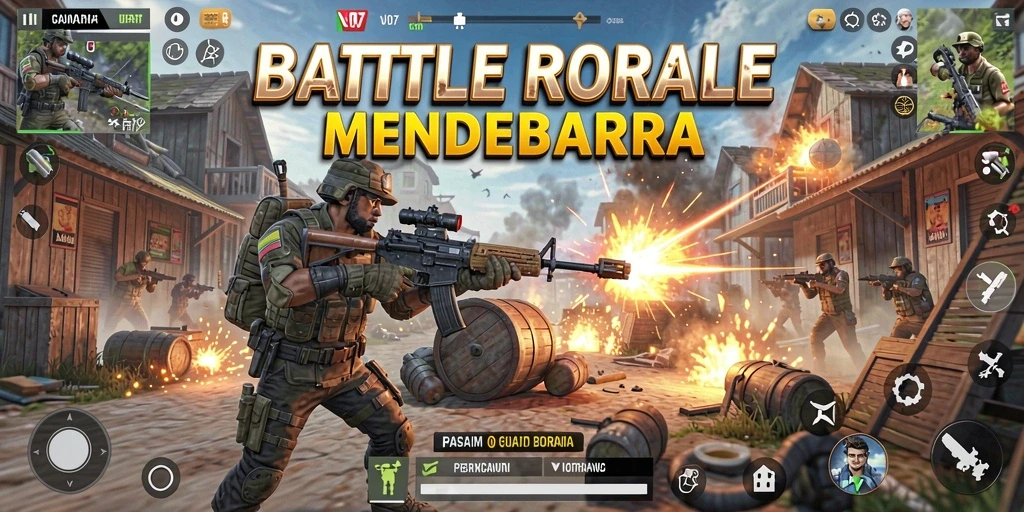 Gameplay seru dalam V07 dengan aksi Battle Royale penuh ketegangan.